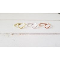 Wave Ring - Plain Sterling Silver, Rose Gold Plating & Yellow Over Sterling Silver 925 | Etsy (US)