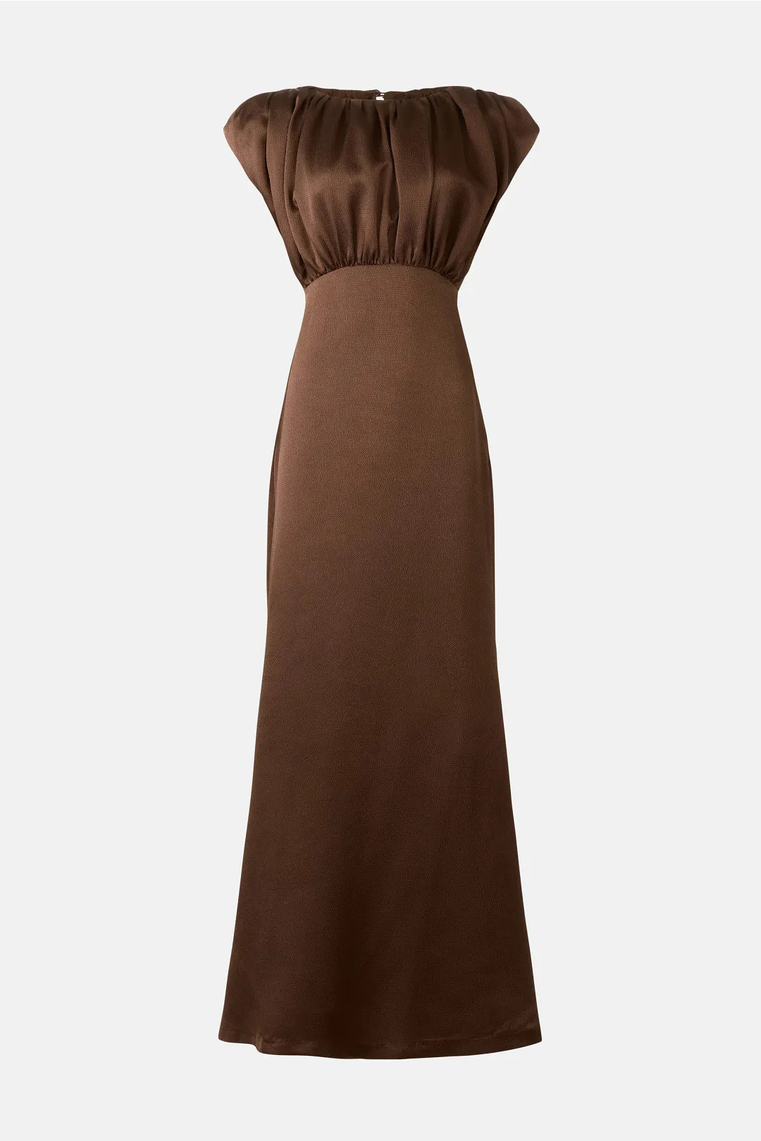 Brown Gathered Bust Gown | Rent the Runway