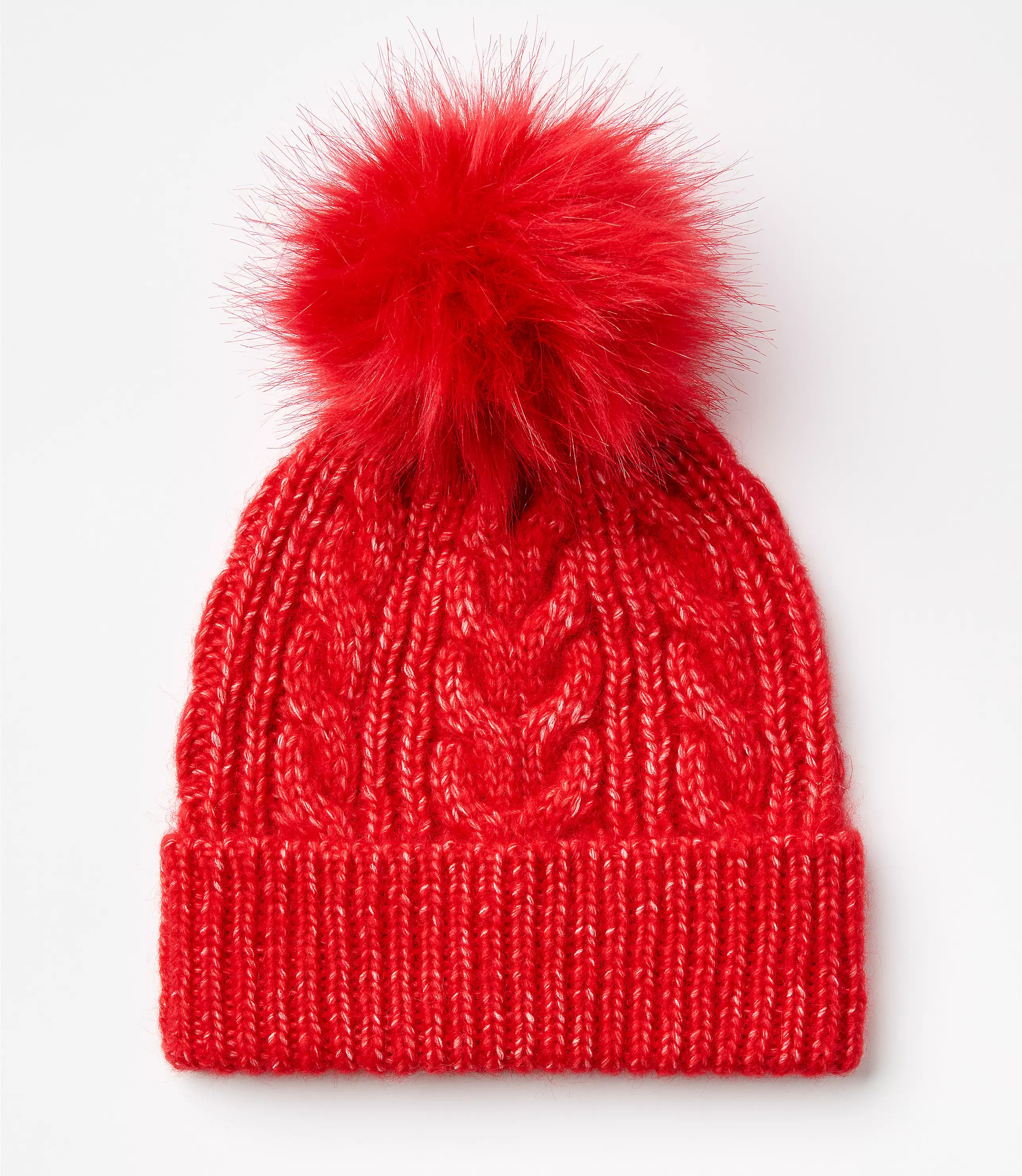 Cable Pom Pom Beanie | LOFT