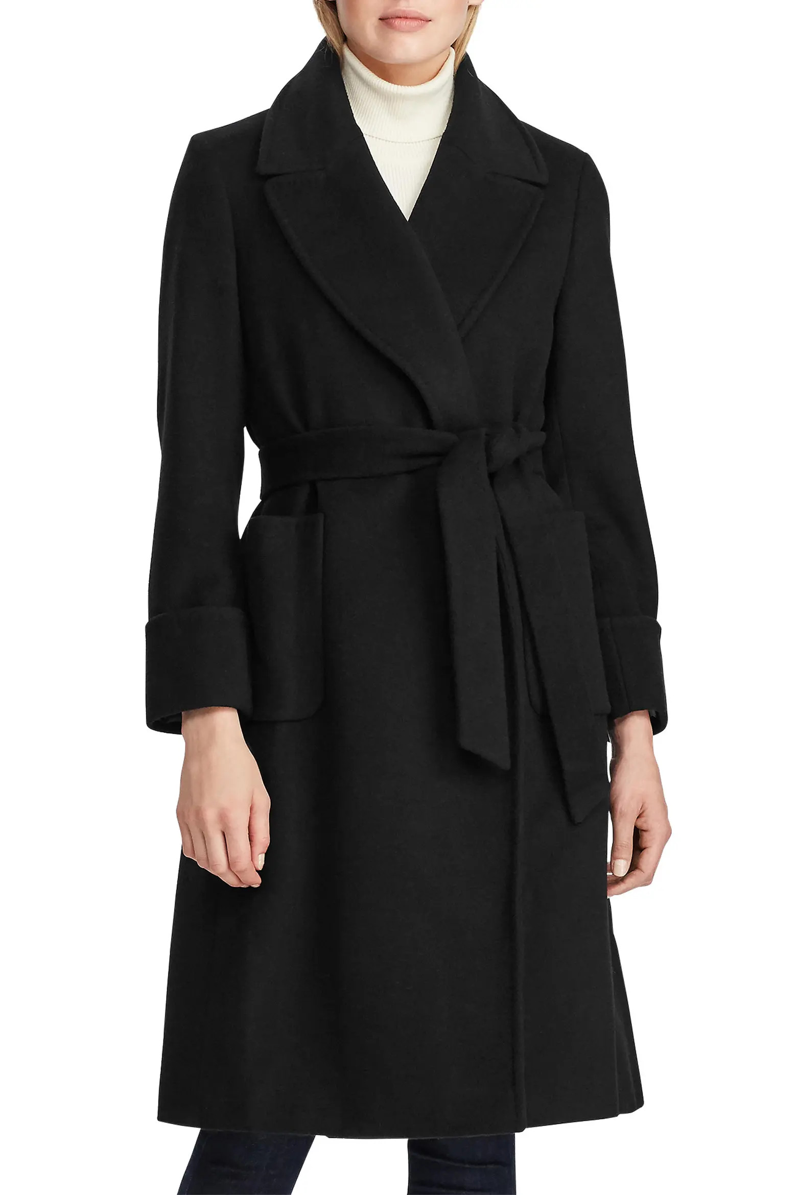 Lauren Ralph Lauren Wool Blend Wrap Coat (Women) | Nordstrom | Nordstrom