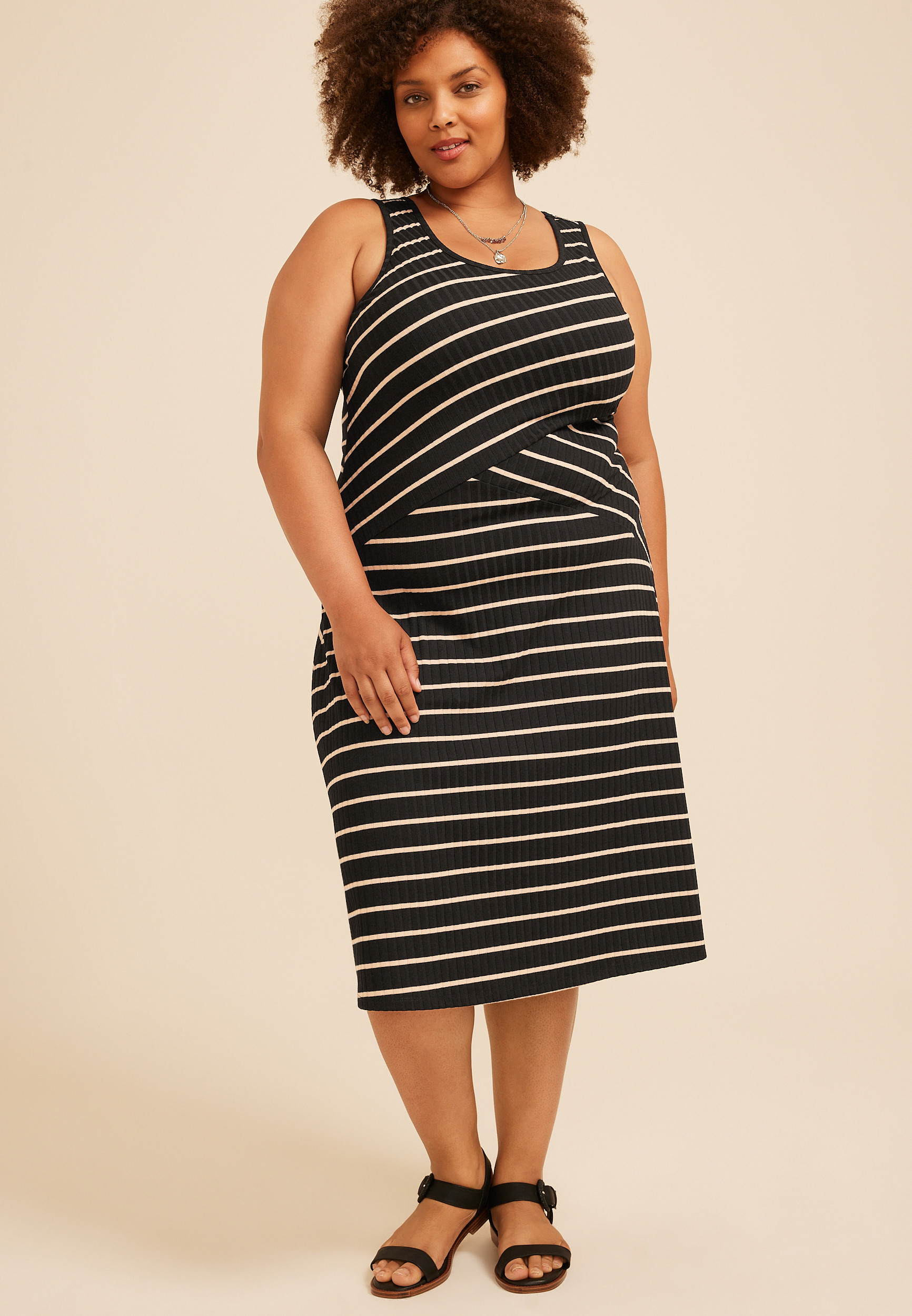 Maurices Plus Size Women's Bare Striped Midi Dress | Maurices