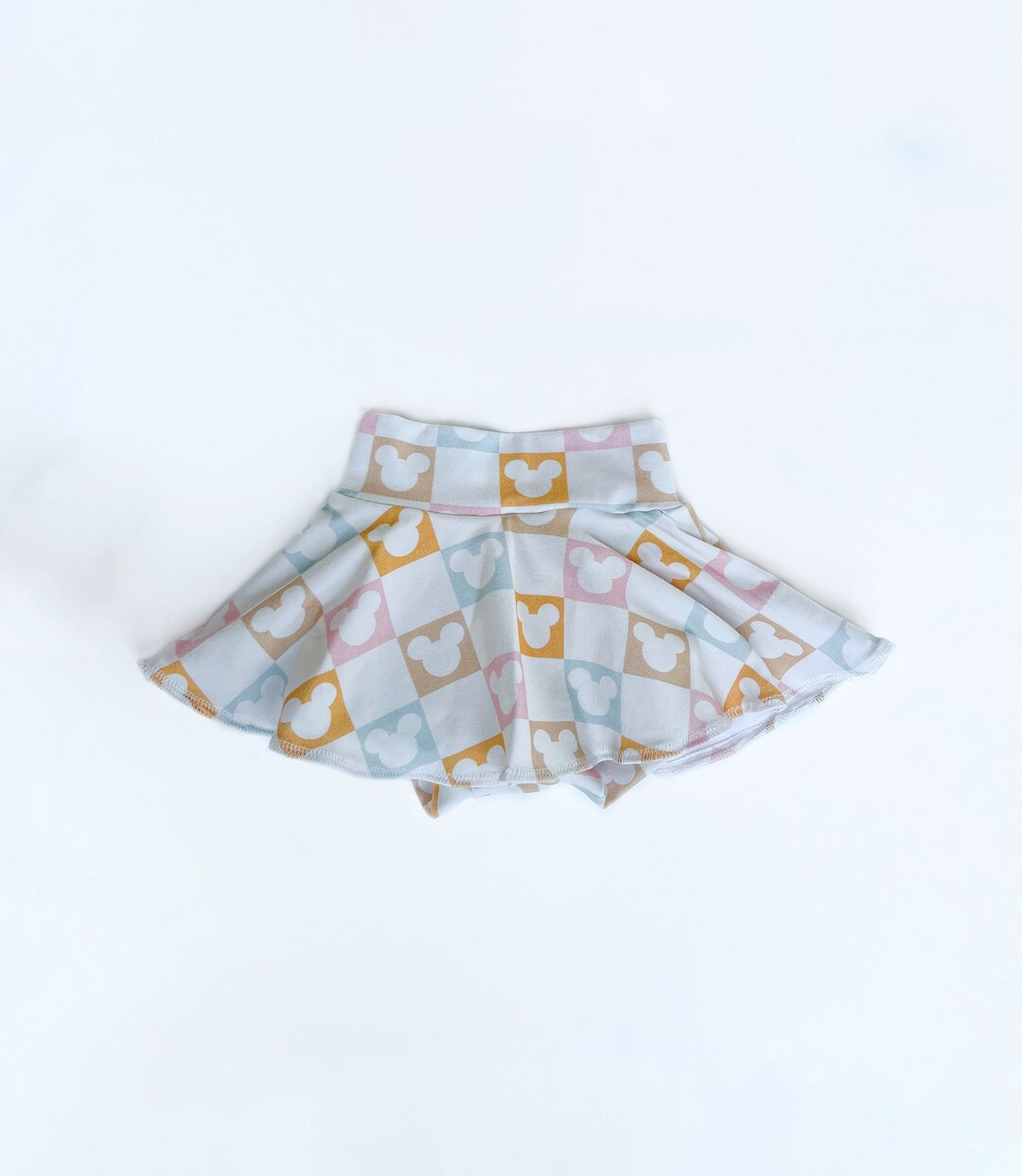 Pastel Checkered Mouse Ears Skirted Bummies - Etsy | Etsy (US)