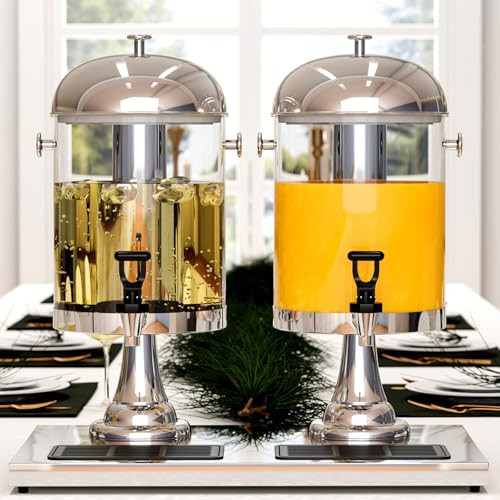 GOOFCXO Beverage Dispensers, 4.4 Gallon/16-L Commercial Beverage Dispenser Cold Drink Dispenser Stainless Steel Drink Dispensers with Centre Ice Core and Stand Drip Trays for Parties Pub Cafeteria | Amazon (US)