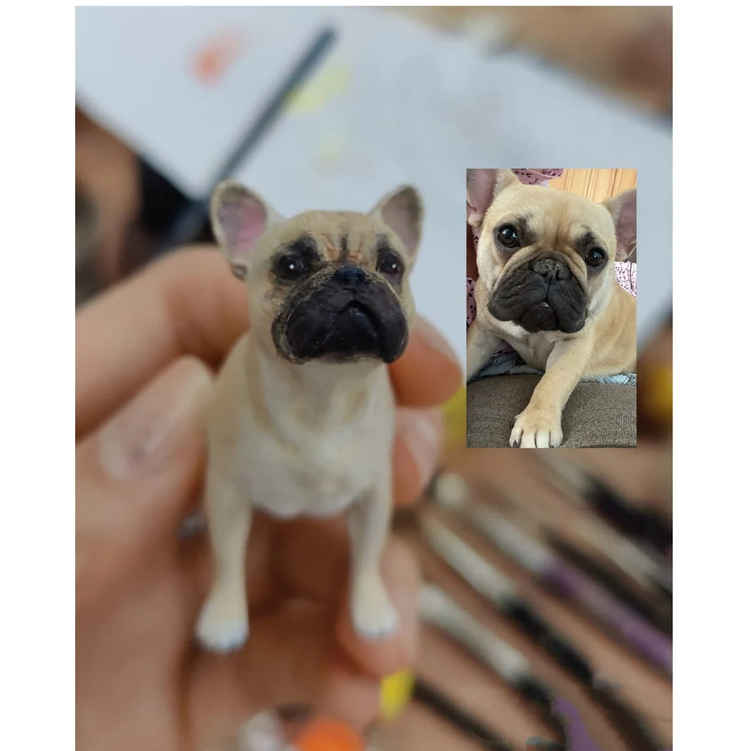 Custom French Bulldog Dog Cake Topper Personalized Painting Service Dog Statue Dog Topper Cake We... | Etsy (US)