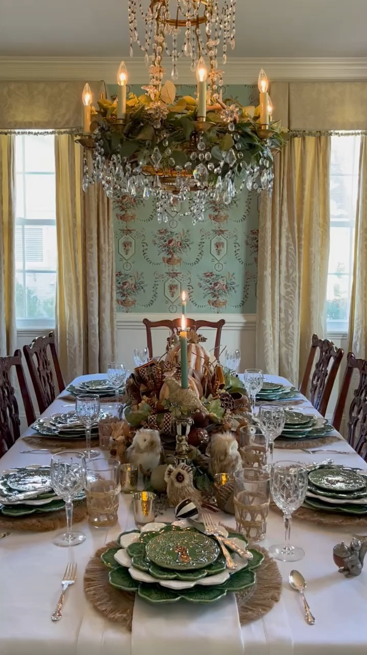 Did you know that a thoughtfully curated tablescape can set the stage for unforgettable memories? 🍂✨ There's something magical about gathering around a beautiful table where stories are shared, and connections deepen. 

Today, I’m sharing a cozy autumn-inspired table design from last year to spark ideas for your upcoming fall gatherings. 🌾🍂 With a neutral palette, I layered rich browns, earthy greens, and the natural textures of the season. The centerpiece, featuring charming pumpkins and playful critters, adds a whimsical touch, while mercury glass votives bring a soft, inviting glow.

The centerpiece is one of my favorite pieces I acquired years ago—while it's no longer available, I'll be linking a similar one in my LTK shop soon! What do you think? Save this for future inspiration and stay tuned for even more fall table ideas to come! 🐿️🍂

#FallTableDecor #AutumnVibes #NeutralTablescape #HarvestSeason #PumpkinDecor #DiningRoomInspo #FallTablescapeIdeas

#LTKStyleTip #LTKHome #LTKSeasonal