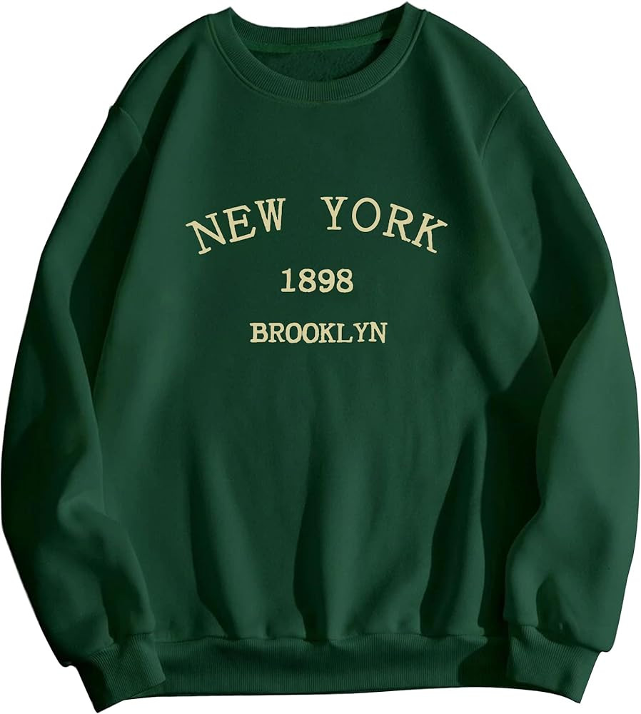 MISSACTIVER Women Letter Print Oversized Sweatshirts Casual Long Sleeve Crewneck Fleece Pullover ... | Amazon (US)