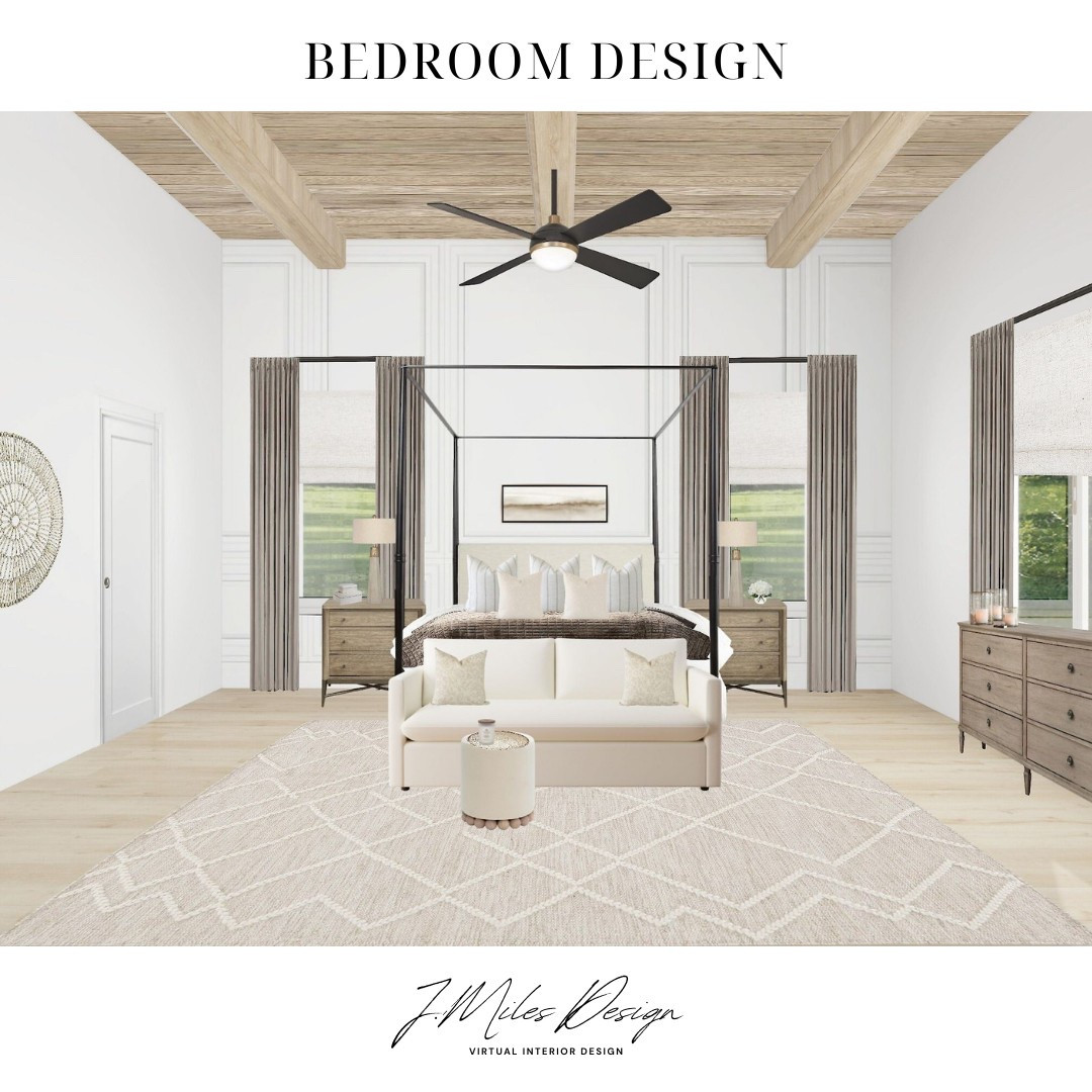 Neutral, elevated, and timeless 🤍 This primary bedroom design layers cozy textures, wood tones, and soft contrast for a calming retreat that still feels polished. Loving the canopy bed moment and that subtle ceiling detail! 

 #BedroomDesign #NeutralDecor #ModernOrganicStyle #CozyMinimalism #PrimaryBedroomGoals #HomeInspo #InteriorDesign #LTKinteriors #WarmNeutrals

#LTKSaleAlert #LTKHome
