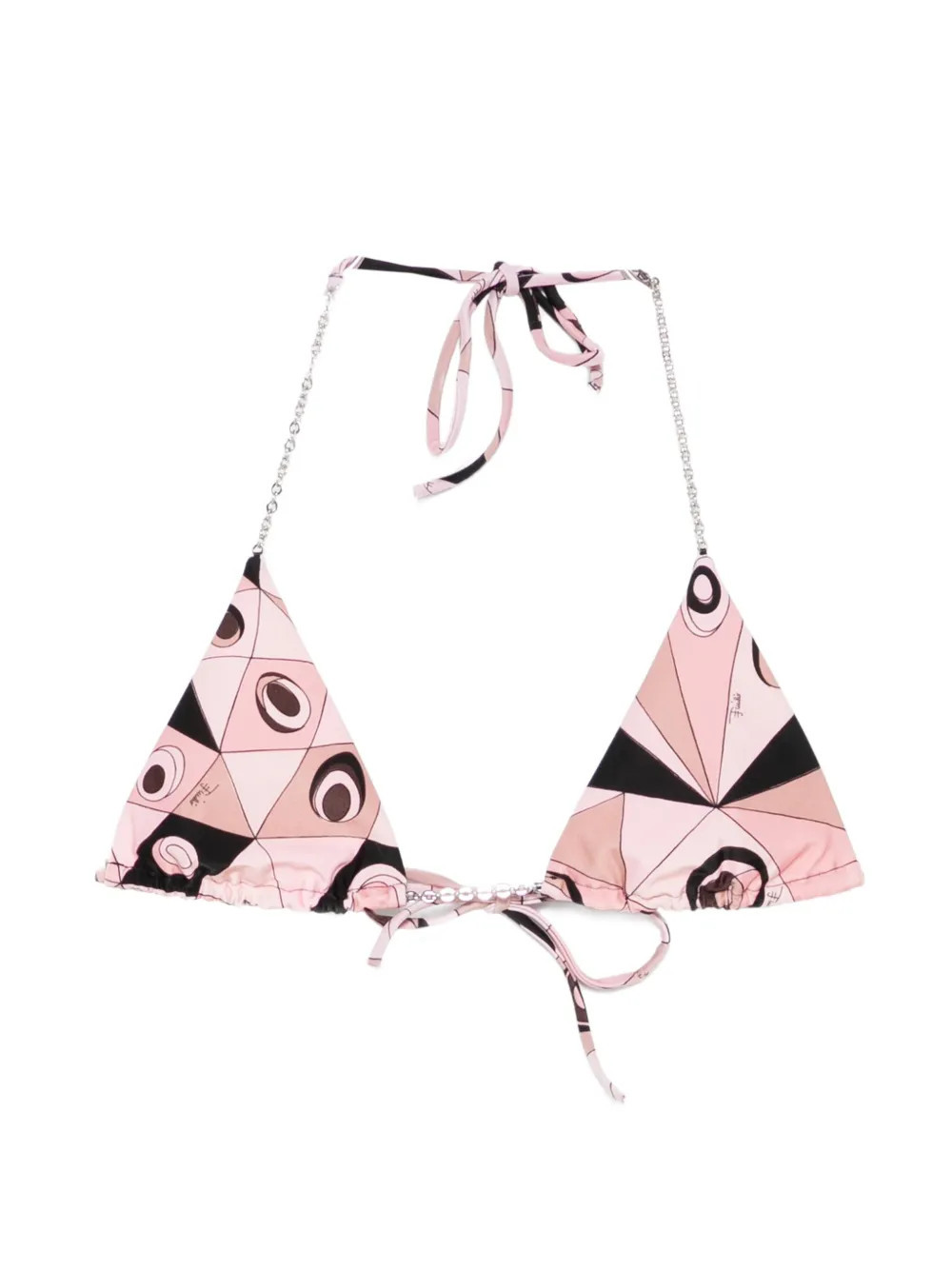 PUCCI Occhi print triangle bikini top - Pink | Farfetch Global