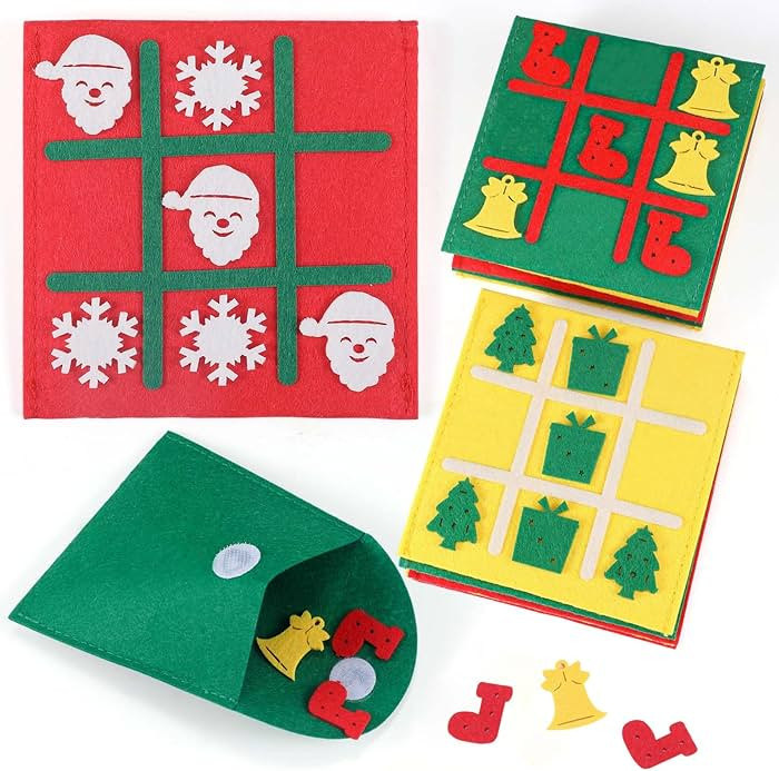 12 Pack Christmas Party Favors Tic Tac Toe Board Games for Kids 4-8 8-12, Christmas Stocking Stuf... | Amazon (US)