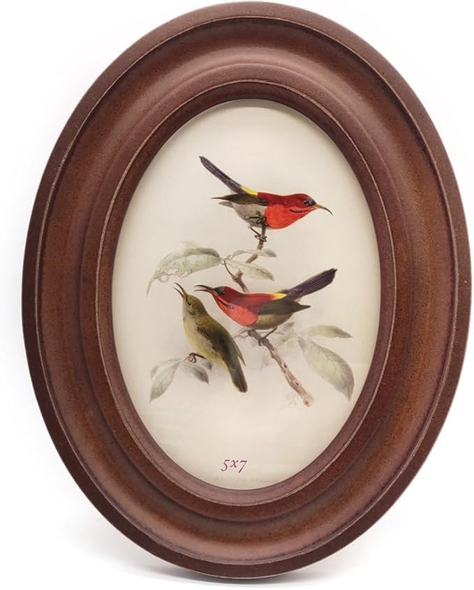 YONGYAN Oval Wooden 5x7 Inch Picture Frame Vintage Photo Frame for Wall Hanging or Tabletop Home ... | Amazon (US)