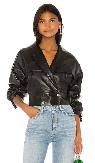 Billie Leather Jacket in Black | Revolve Clothing (Global)