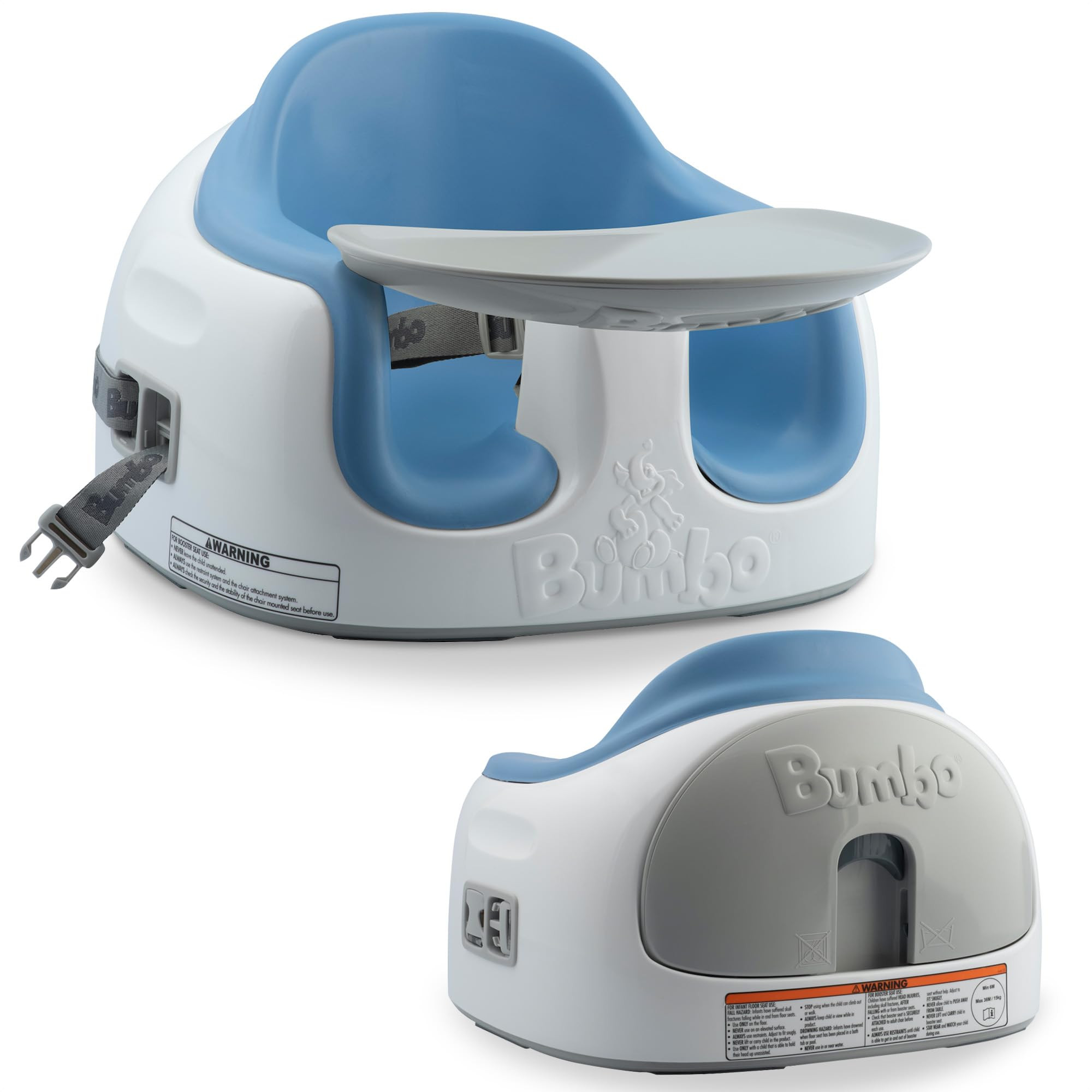 Bumbo 3-in-1 Baby Multi Seat Booster with Feeding Tray, 6-36 Months Old, Powder Blue - High Chair... | Amazon (US)
