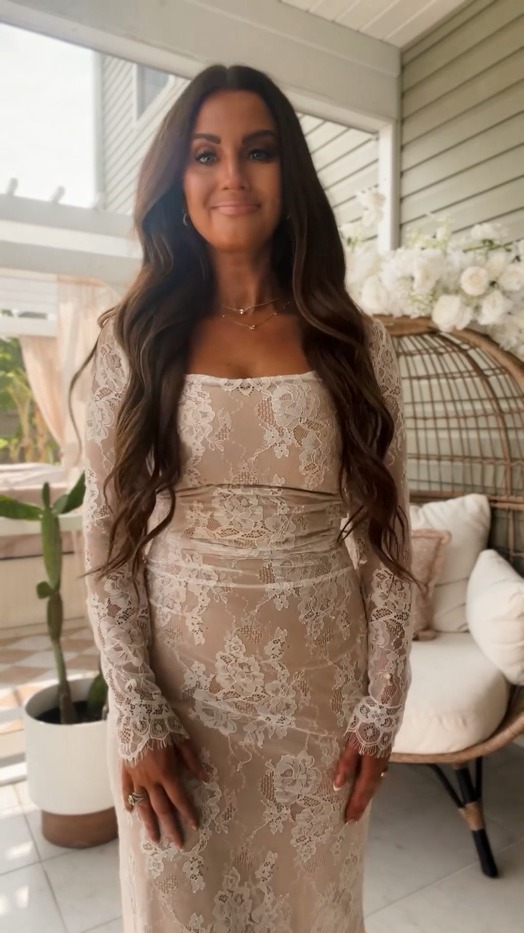White lace bridal shower, engagement, wedding anniversary dress-small
Luxy 24 inch hair extensions