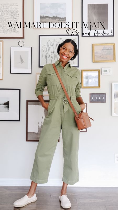 Vacation outfit, spring outfit, jumpsuit, flat espadrilles, tall fashion, crossbody bag, under $40! @walmart #walmartpartner #walmartfashion 

#LTKfindsunder50 #LTKover40 #LTKtravel