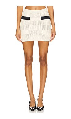 MAJORELLE Slater Mini Skirt in Ivory & Black from Revolve.com | Revolve Clothing (Global)