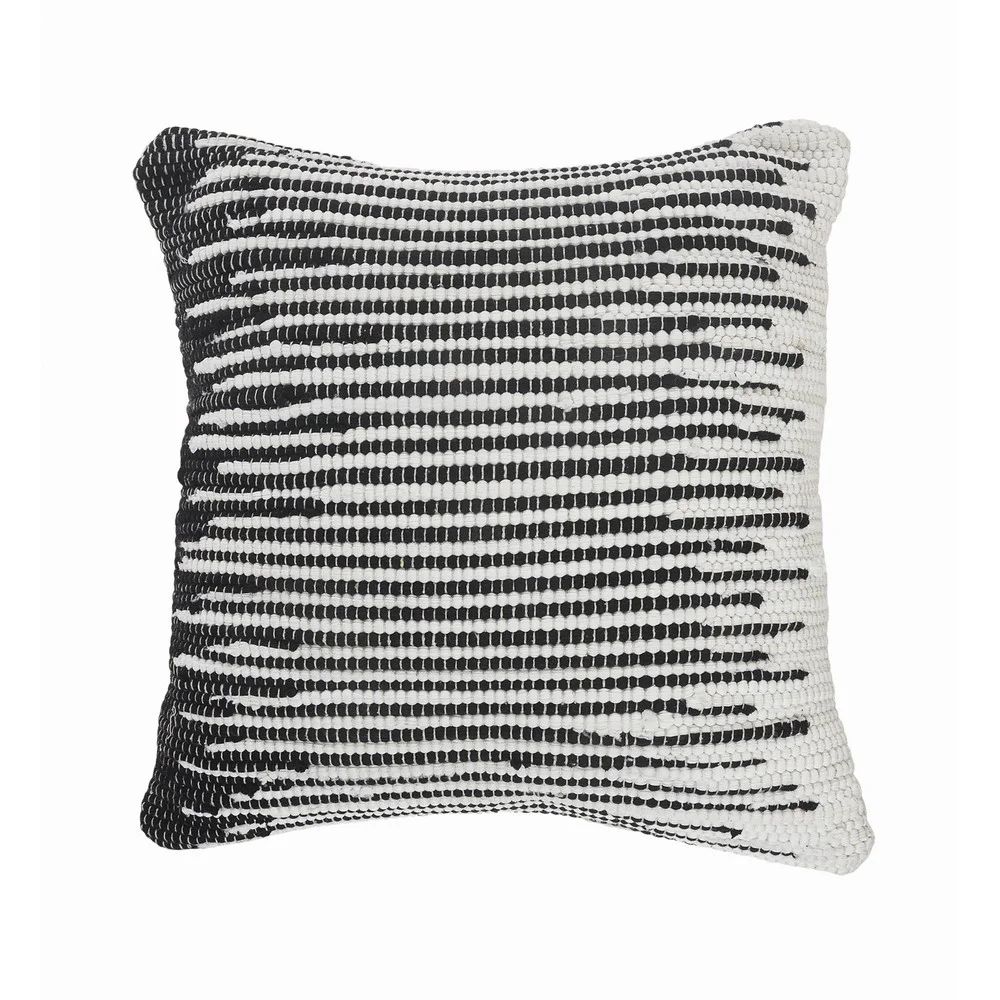Ox Bay Geometric Striped Square Throw Pillow, 18 in., Black / White, Count per Pack 1 | Walmart (US)