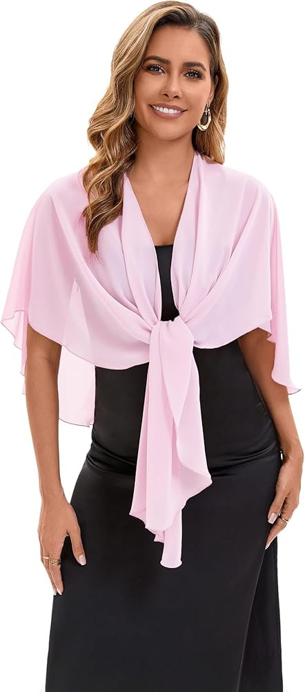 Baoqiya Chiffon Shawl Evening Scarf Shawls and Wraps for Women Wedding Party Bridal Scarves Cover... | Amazon (US)