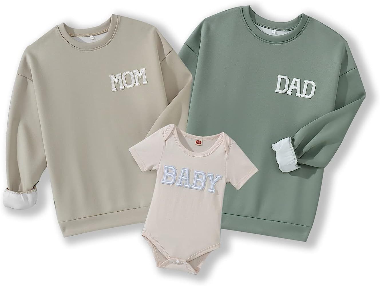 GLIGLITTR Mom Dad and Me Xmas Matching Sweatshirt Outfit Long Sleeve Crew Neck Pullover Family Ma... | Amazon (US)