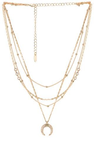 Layered Moon Necklace in Gold | Revolve Clothing (Global)