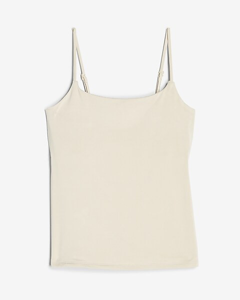 Silky Double Layer Scoop Neck Bra Cami | Express