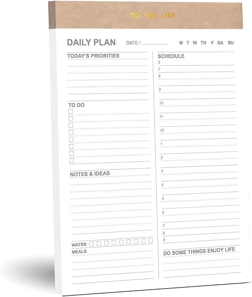 Daily to Do List Notepad with 52 Undated Tear-Off Planning Sheets,5.8"×8.2" Magnetic Planner Che... | Amazon (US)