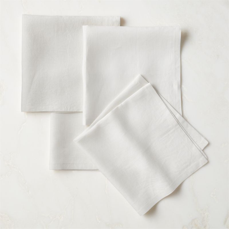 Set of 4 Bolt White Linen Napkins | CB2 | CB2