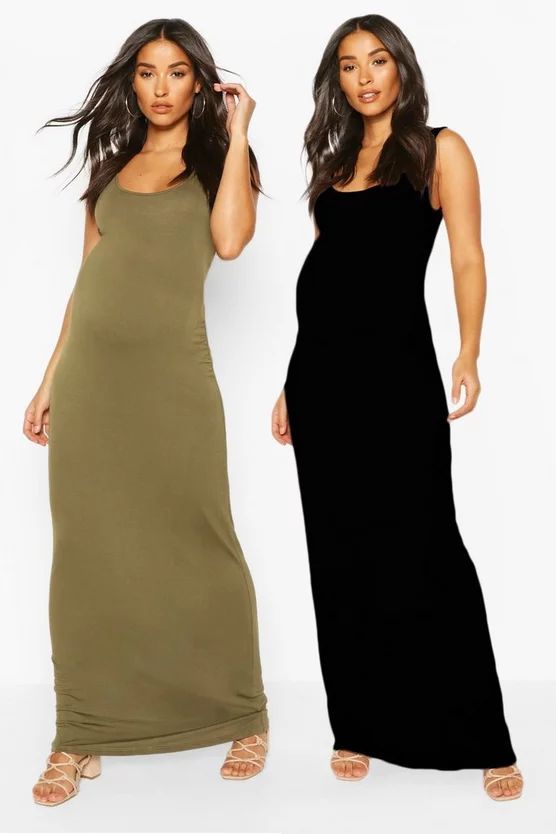 Maternity 2 Pack Maxi Dress | Boohoo.com (US & CA)