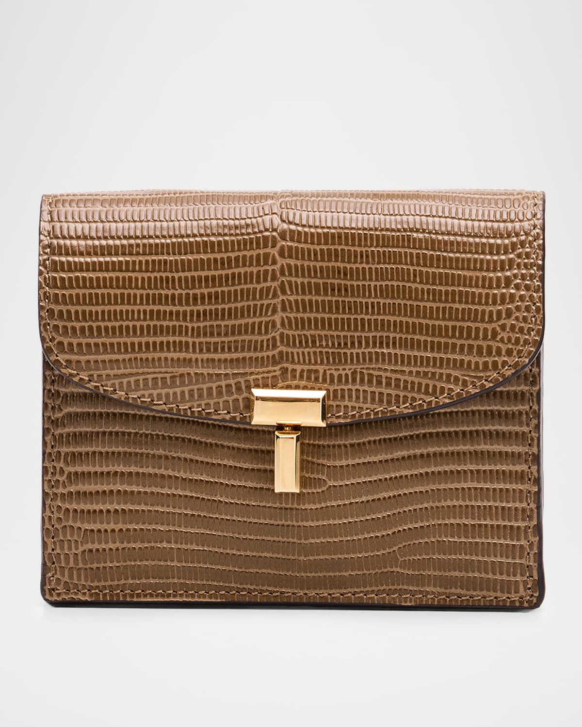 T-Lock Lizard-Embossed Leather Cardholder | Neiman Marcus