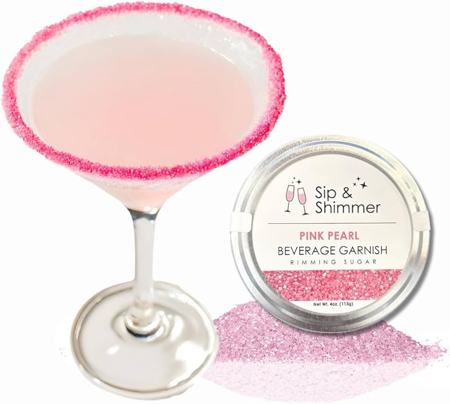Sip & Shimmer Pearl Glass Rimming Sugar Beverage Garnish For Fun Festive Cocktails & Mocktails In... | Amazon (US)