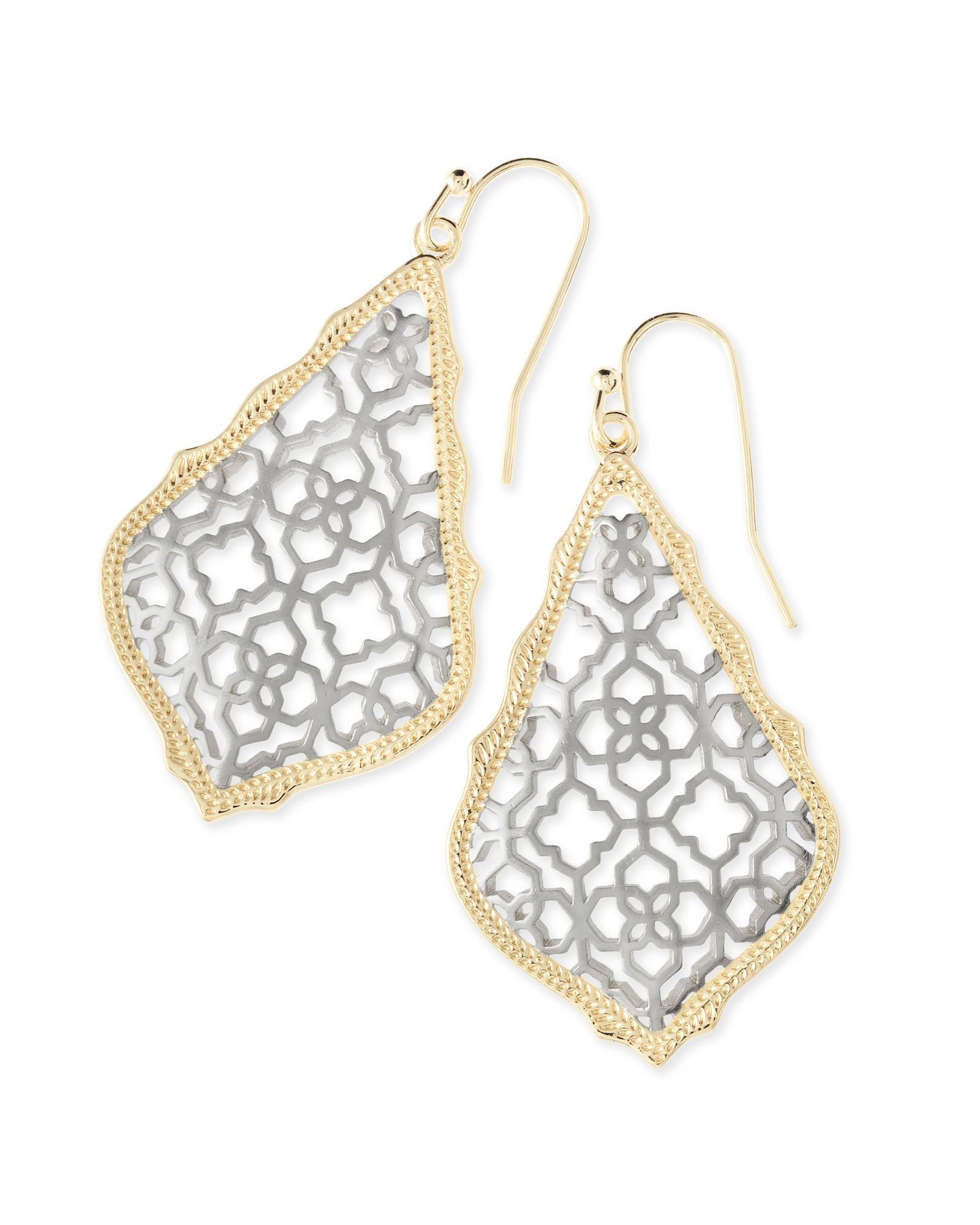 Addie Gold Drop Earrings in Silver Filigree | Kendra Scott