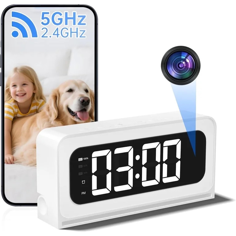 Smart Clock Camera, 2K Indoor Cameras for Home Security, 5G&2.4G WiFi Security Cameras Wireless, ... | Walmart (US)
