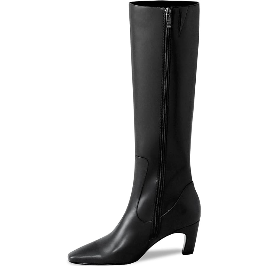 Knee High Boots Women Square Toe Tall Boots Chunky Block heels Long Boots Side Zipper Dress Fashi... | Amazon (US)