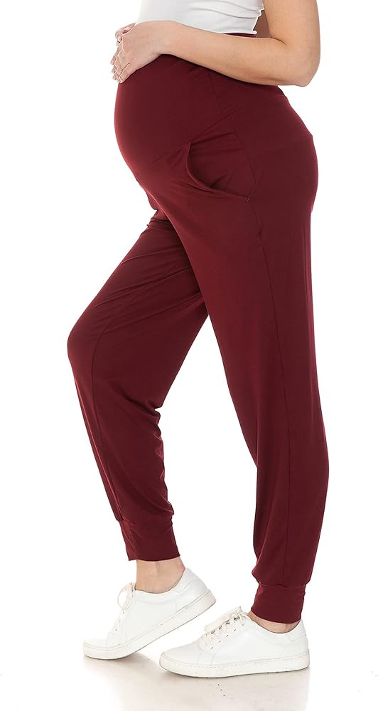 Leggings Depot Maternity Pants for Women Over The Belly Pregnancy Joggers Casual Lounge Pants | Amazon (US)