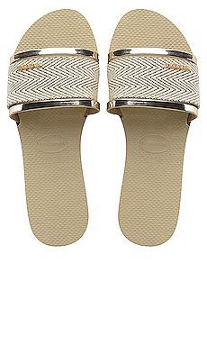 Havaianas You Trancoso Premium Slide in Sand Grey from Revolve.com | Revolve Clothing (Global)