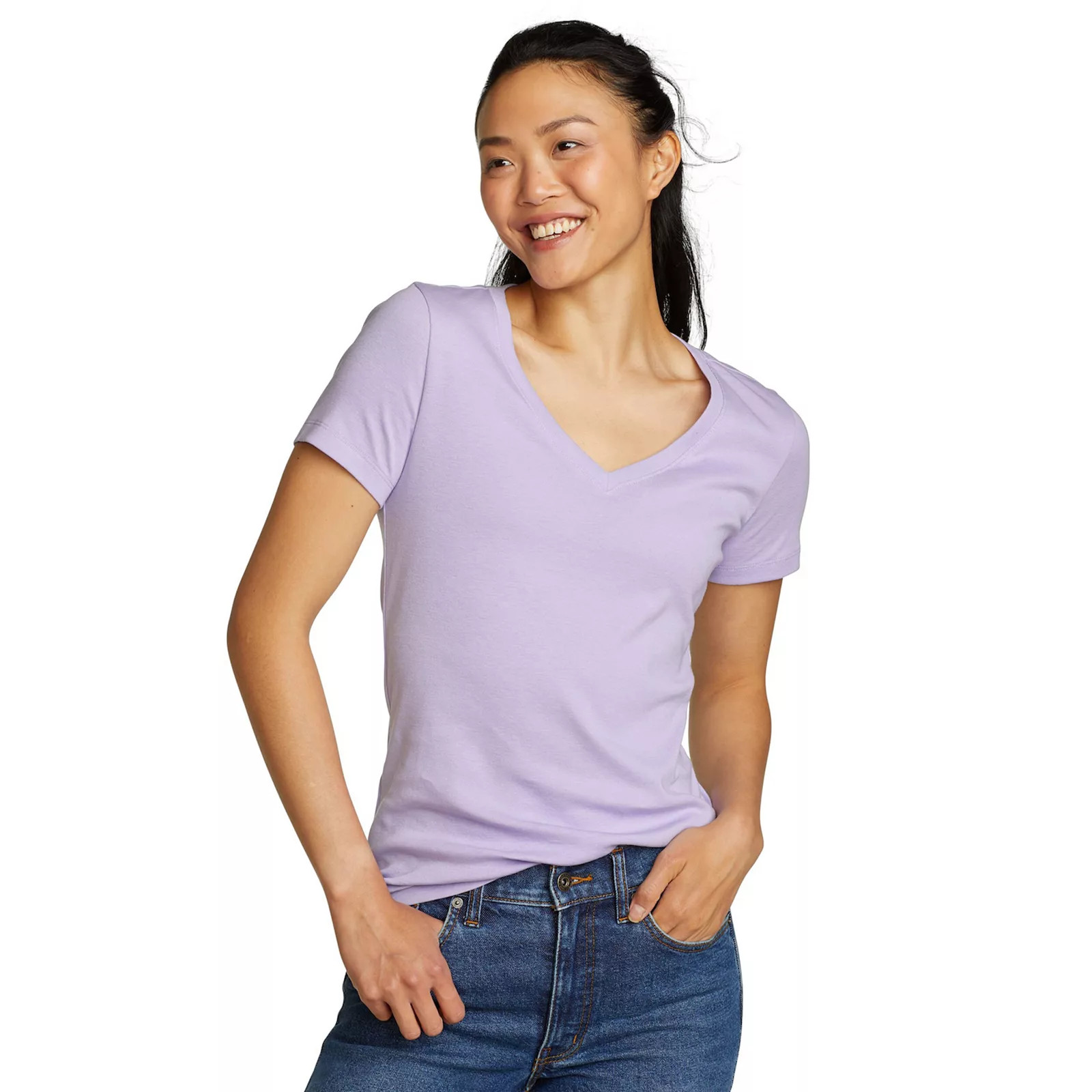 Women's Eddie Bauer Favorite Solid Tee, Size: Medium, Purple | Kohl's