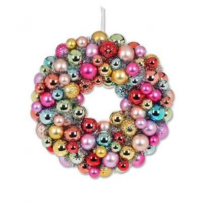 Gold And Silver Ball Ornaments Wreath | Wayfair North America