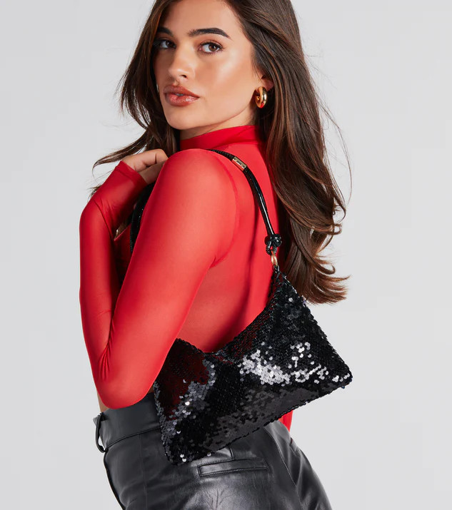 Statement Sequin Shoulder Handbag | Windsor Stores