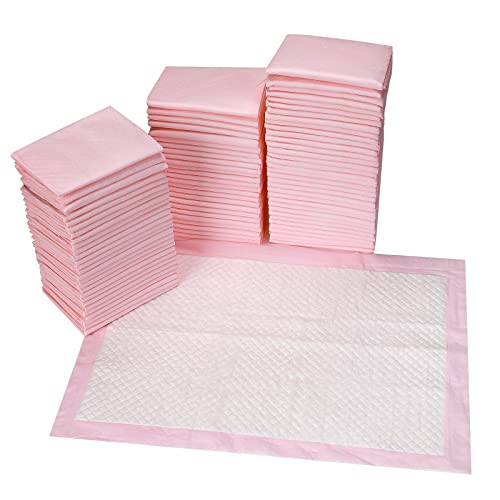 80 Count Disposable Baby Changing Pads, 18”x18” Pink – Super Absorbent Leakproof Quick-Drying, Soft Skin-Friendly Disposable Underpads for Infants, Mess-Free Diaper Changes at Home or On-The-Go | Amazon (US)