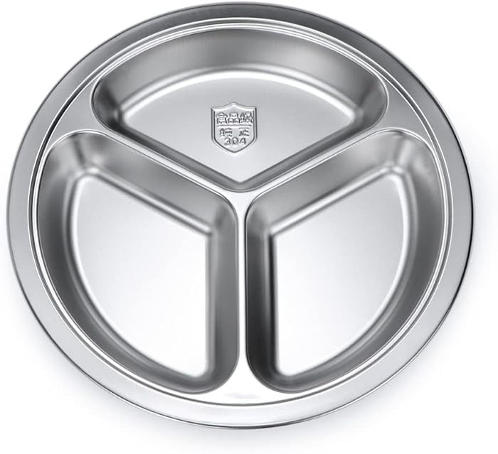Litewoo Stainless Steel Round Divided Plate 3 Sections | Amazon (US)