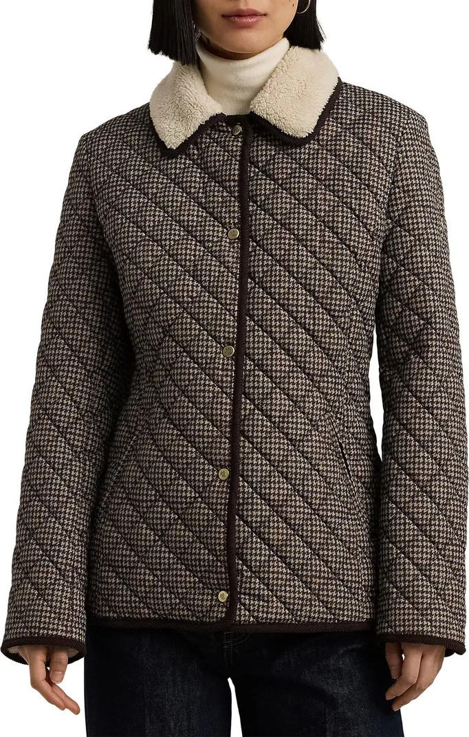 Quilted Blazer with Faux Shearling Lining | Nordstrom