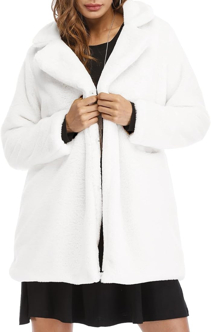 TOPONSKY Womens Winter Warm Lapel Faux Fur With Inner Lining & Buttons Coats | Amazon (US)
