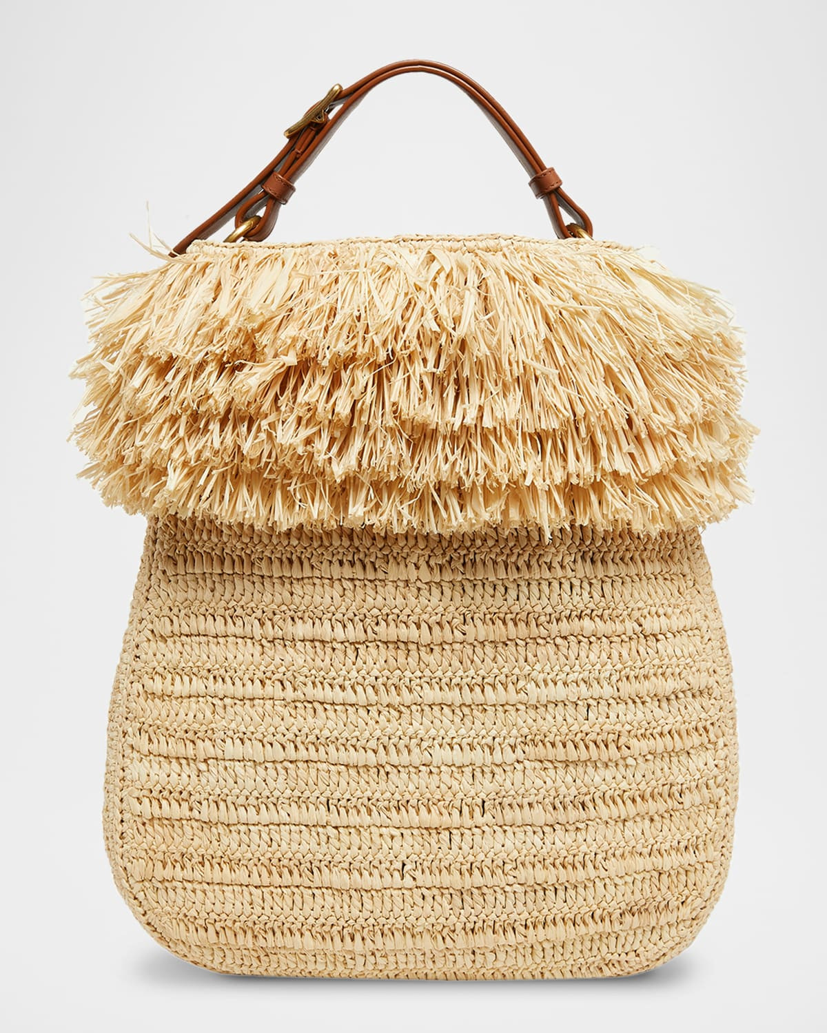 Roady Fringed Raffia Shoulder Bag | Neiman Marcus