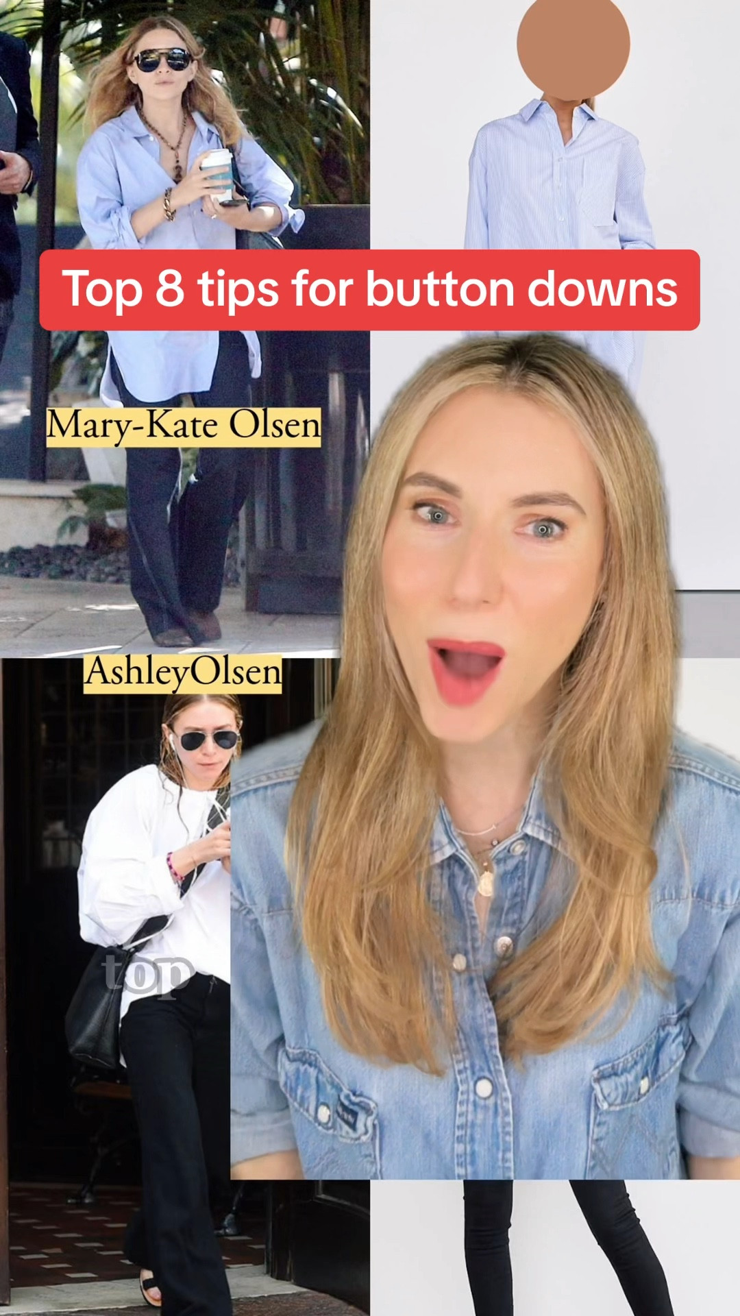 Do you want me to expand on any of these?
1. Difference between off-duty cool vibes and a sloppy mess
2. How to roll up your sleeves so they stay up but don’t cut off circulation
3. Hourglass fit for larger busts
4. Gaping? Weird button placement? DIY tip
5. Larger busts brand recommendation
6. Cool vs warm undertones
7. How to keep your whites gleaming
8. My favorite button downs

For larger busts, check out
• Uniqlo’s slim stretch men’s shirt 
• Suitsupply’s slim and extra slim men’s shirts (beautiful fabrics!)
• The Shirt by Rochelle Behrens


#LTKStyleTip #LTKWorkwear #LTKVideo