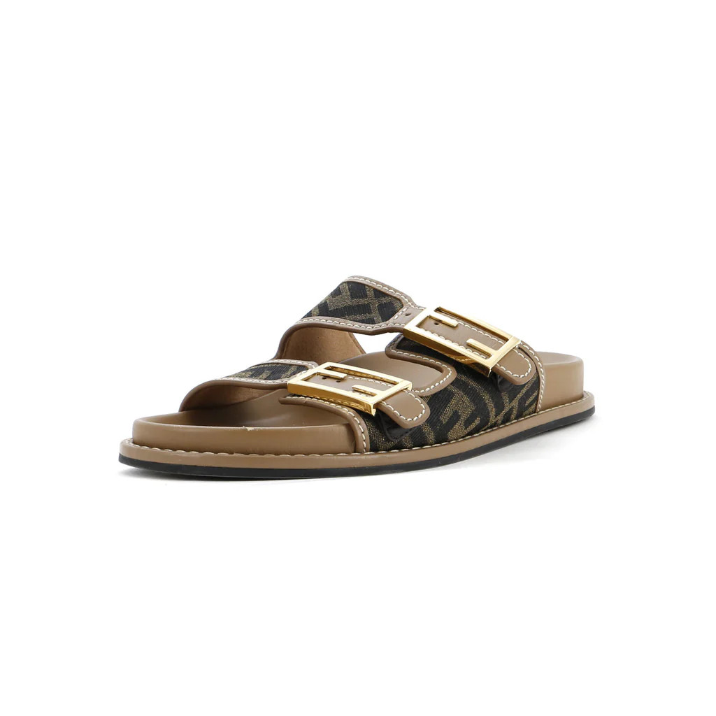 Women's Feel Slide Sandals Zucca Canvas and Leather | Rebag