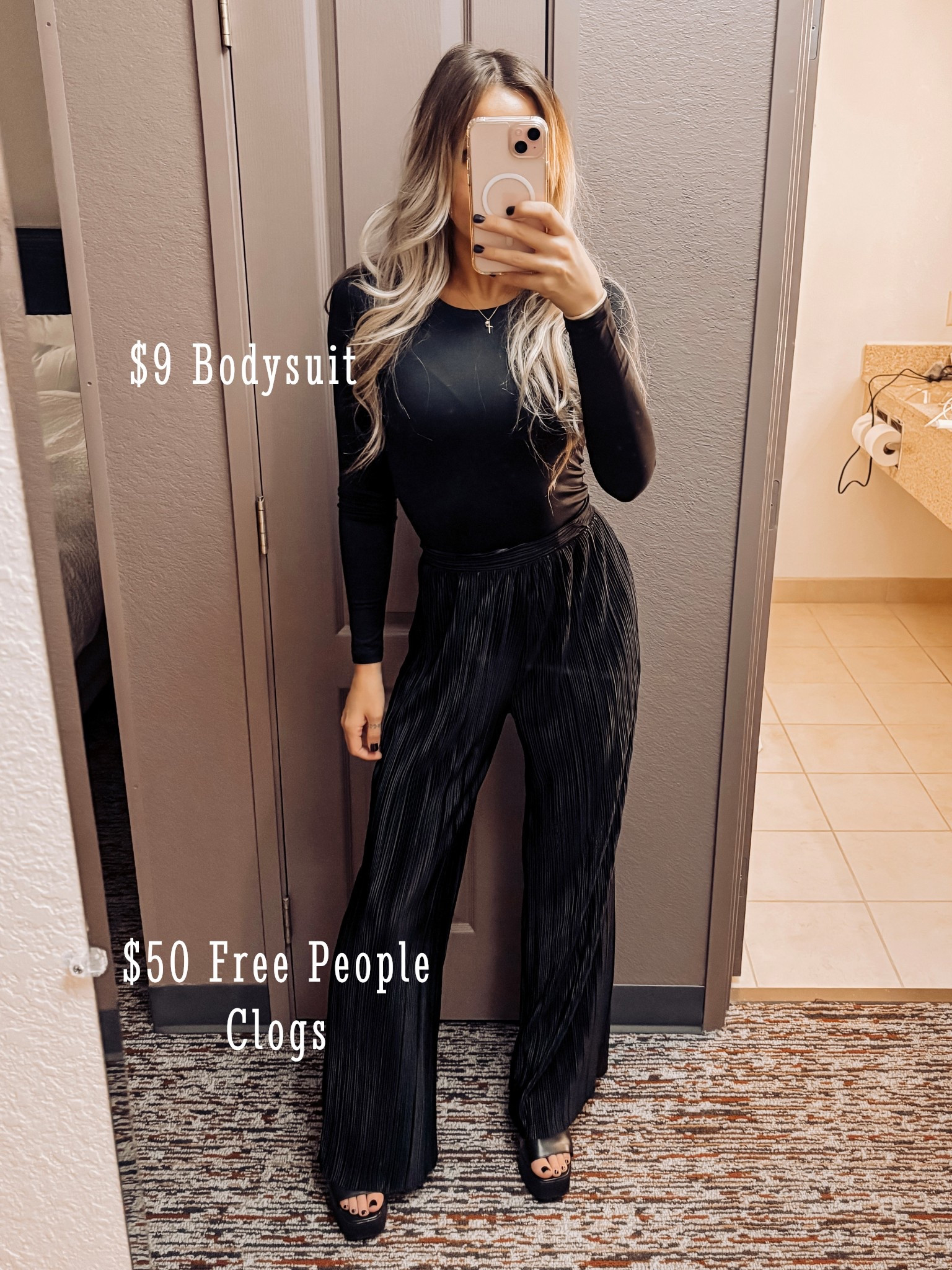 $9 bodysuit and FREE PEOPLE forever clogs for $50?! Sign me up! My textured straight leg pants were part of a set from Marshall’s, but I’ve tagged similar! Everything runs true to size. My clogs are an 8, my bodysuit is a Small!

#LTKFindsUnder50 #LTKSaleAlert #LTKStyleTip