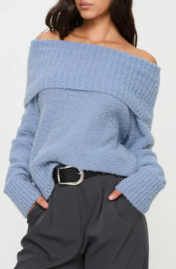 Parkley Off the Shoulder Bouclé Sweater | Nordstrom