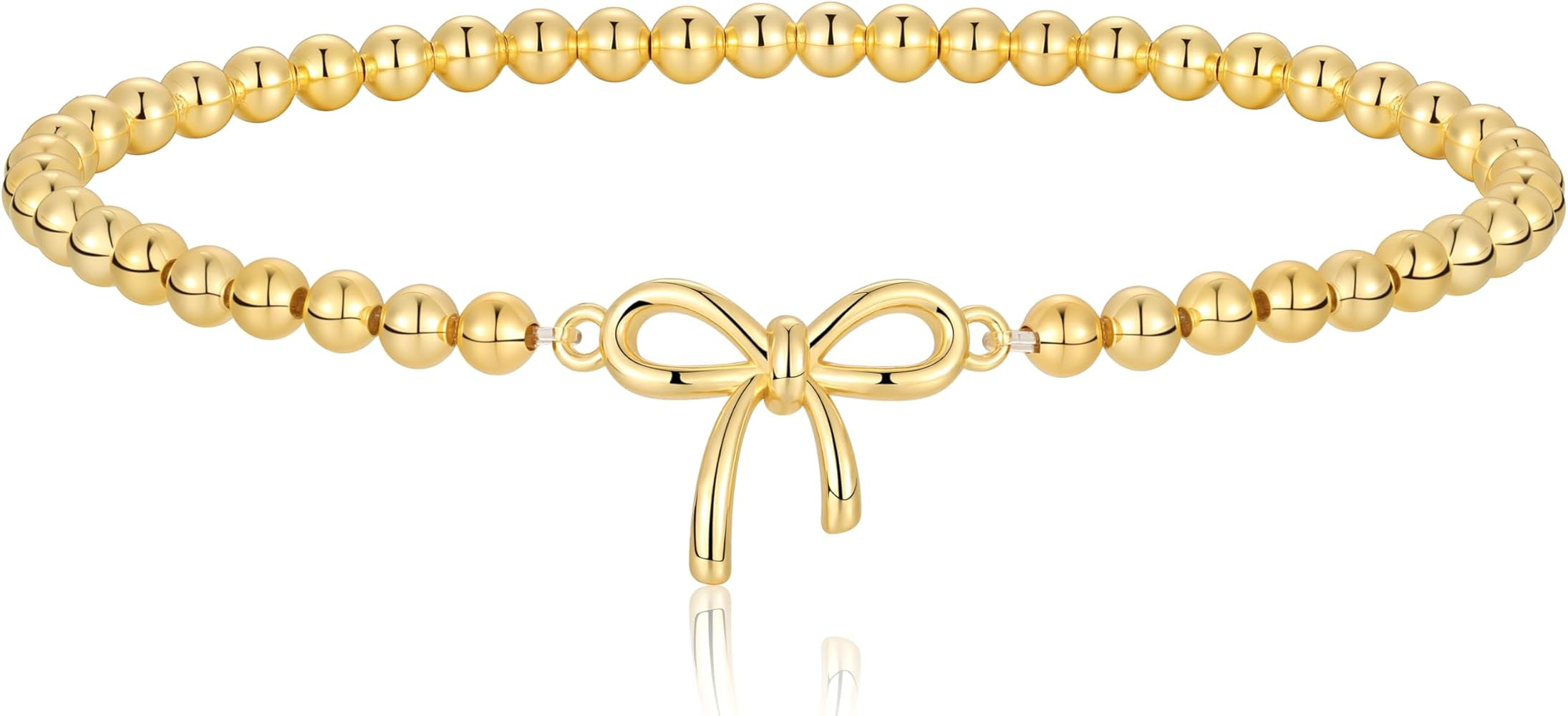 Gold Bracelets for Women Stackable 14K Gold Plated Layered Stretch Bracelets Dainty Paperclip Cro... | Amazon (US)