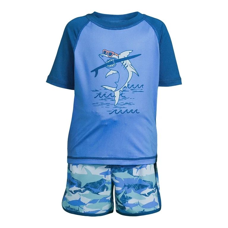 Wonder Nation Toddler Boy Rash Guard Swim Set, Sizes 12M-5T | Walmart (US)