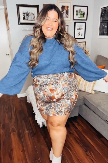 Fall outfit inspo! Wearing a size XL in this sweater and a 2X in the skirt! 🥰

#LTKstyletip #LTKcurves #LTKSeasonal