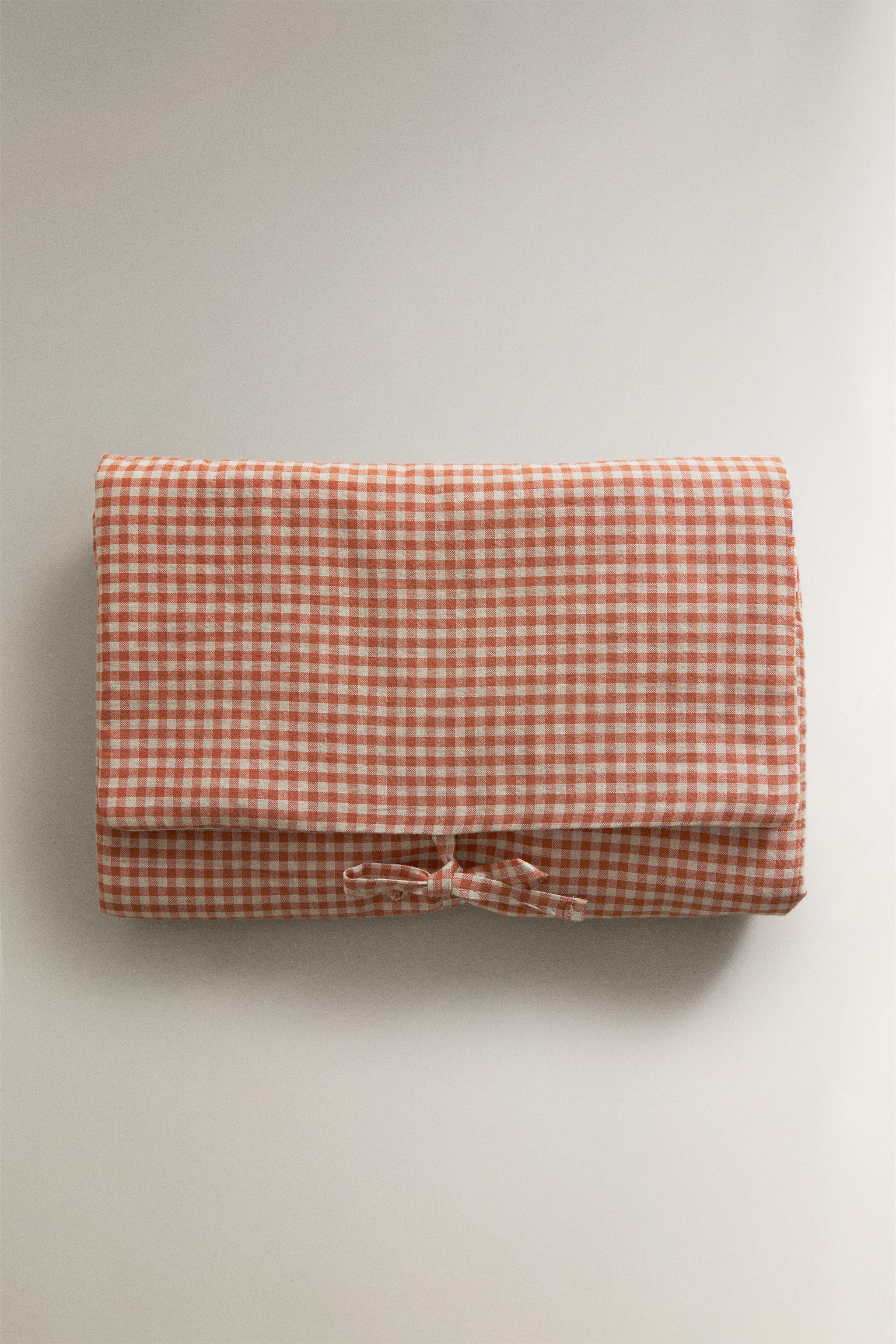 GINGHAM COTTON BABY CHANGING MAT | Zara UK